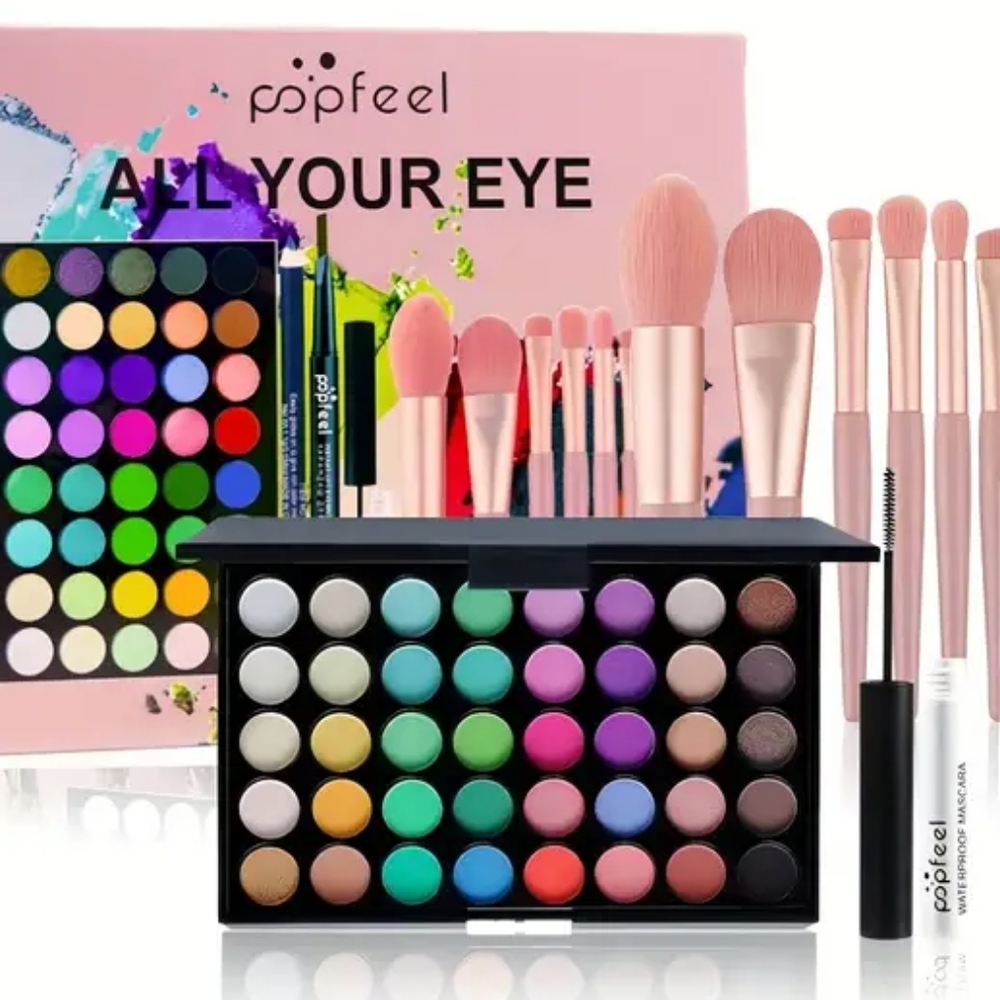40 color eyeshadow palette set with light up makeup mirror n more